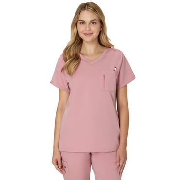 Hanes Women's Premium Short Sleeve V-Neck 1-Pkt ScrubsTop, Style HWP102, Sizes up-to 3XL
