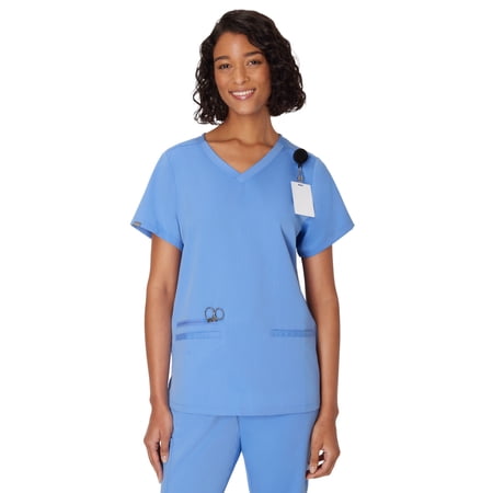 Hanes Women's Scrubs V-Neck Scrub Top, Premium, Short Sleeve, 3 Pocket, Sizes XS-3XL