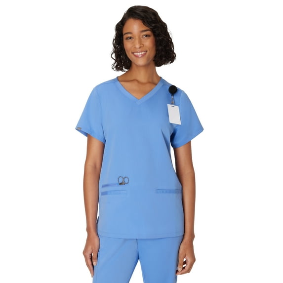 Hanes Women's Scrubs V-Neck Scrub Top, Premium, Short Sleeve, 3 Pocket, Sizes XS-3XL