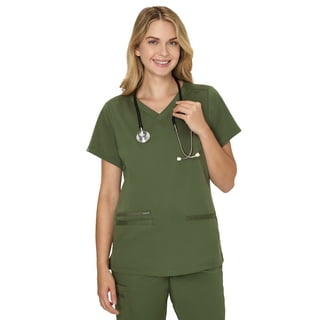 Hanes Womens Scrubs V-Neck Scrub Top, Premium, Short Sleeve, 3 Pocket, Sizes XS-3XL