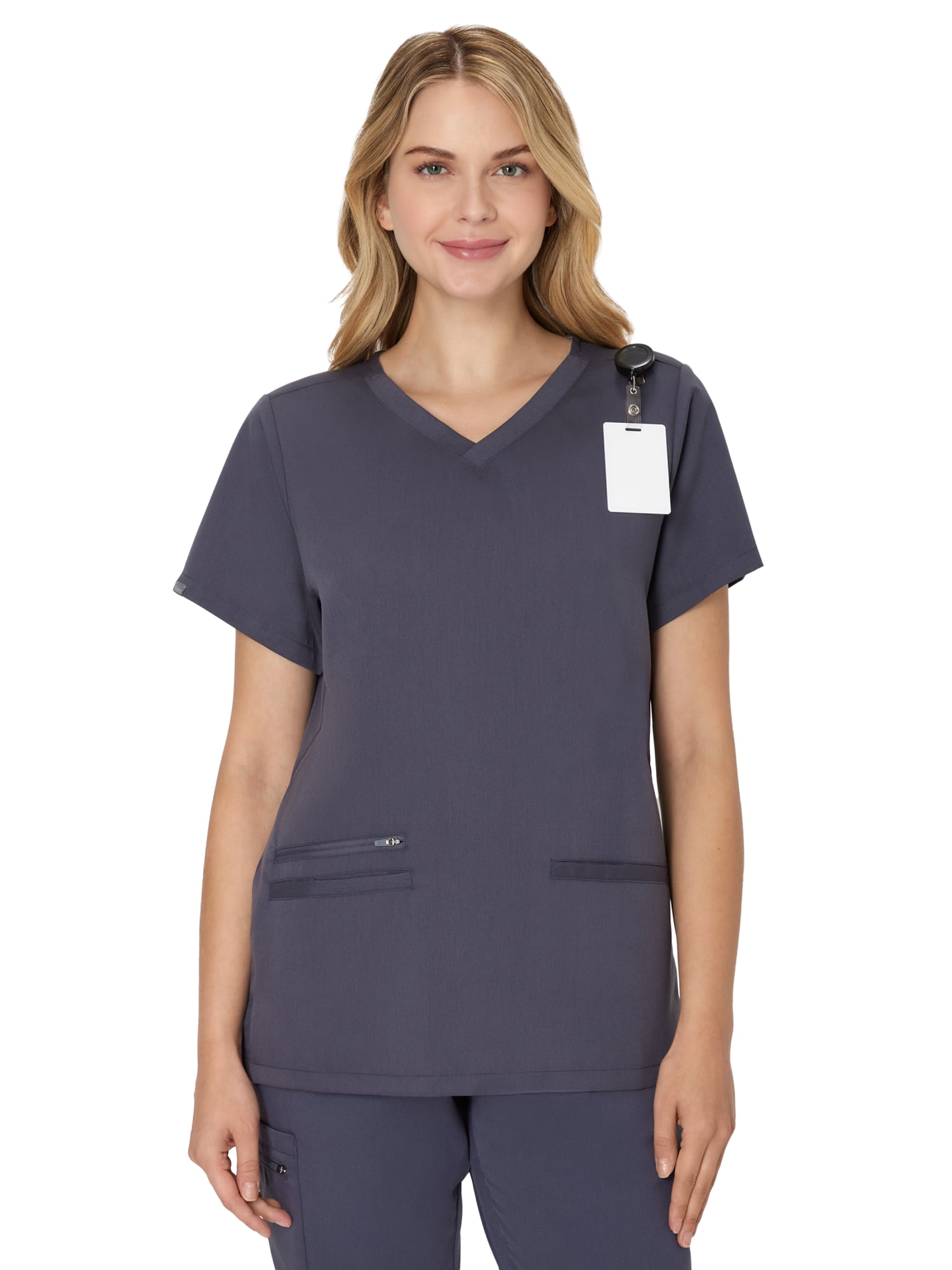 Hanes Women's Scrubs V-Neck Scrub Top, Premium, Short Sleeve, 3 Pocket, Sizes XS-3XL