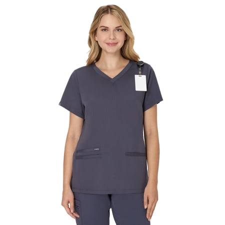 Hanes Women's Scrubs V-Neck Scrub Top, Premium, Short Sleeve, 3 Pocket, Sizes XS-3XL