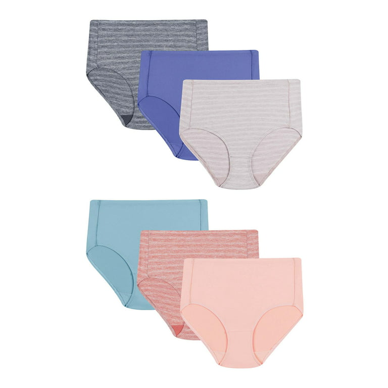 Hanes Women's Pure Comfort Microfiber Brief Underwear, 6-Pack