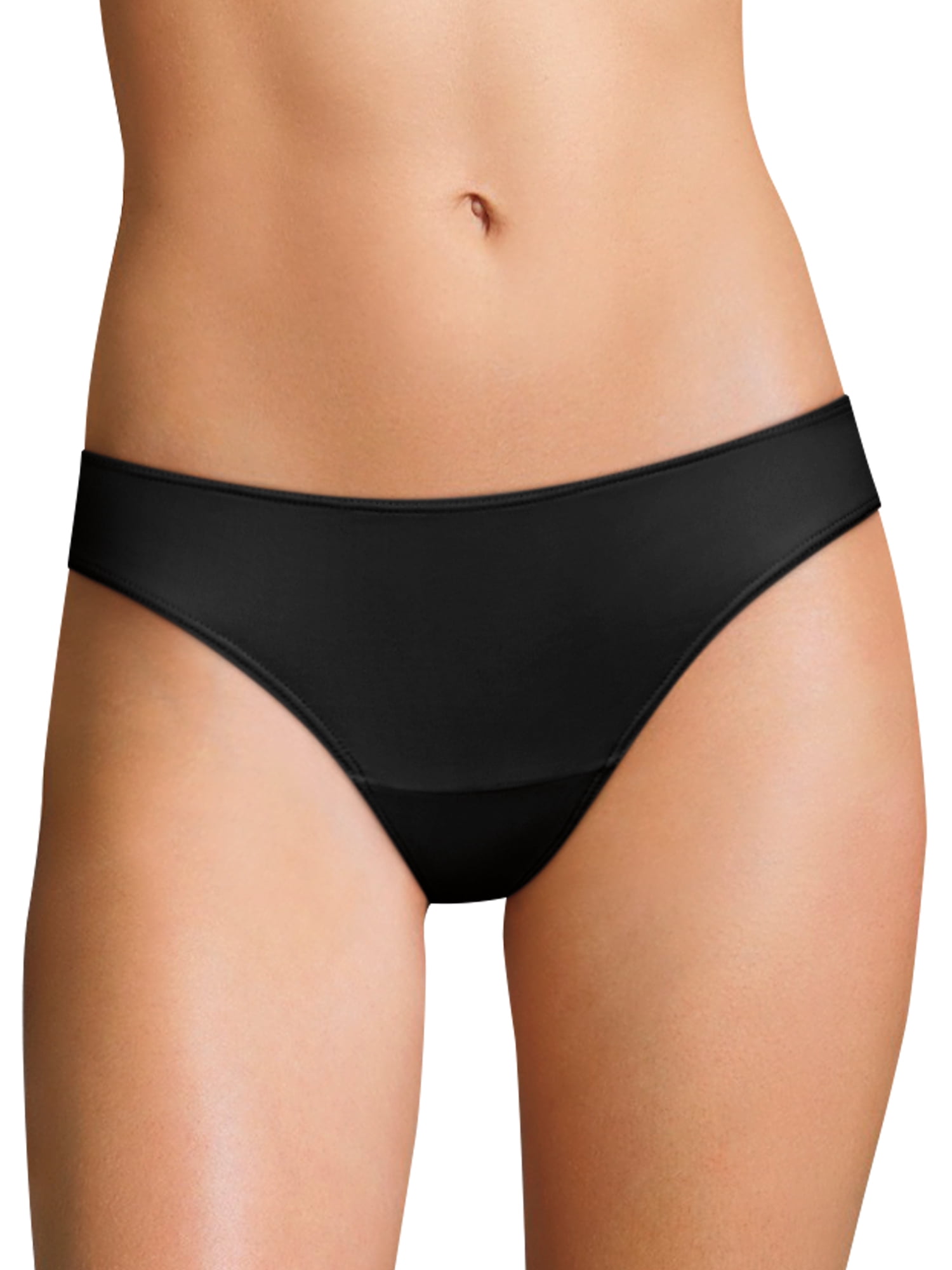 Hanes Women's Recycled Microfiber Thong 3-Pack Assorted 6