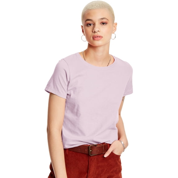 Hanes T-Shirt Womens Short Sleeve Crewneck Relaxed Fit Jersey ComfortSoft Cotton