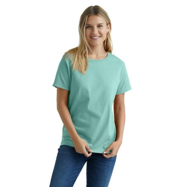 Hanes Essentials Women's Cotton Round Neck T-Shirt Clean Mint S