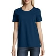 thumbnail image 1 of Hanes Women's Relaxed Fit Authentic Essentials Short Sleeve V-neck T-Shirt Sizes S-3XL, 1 of 6