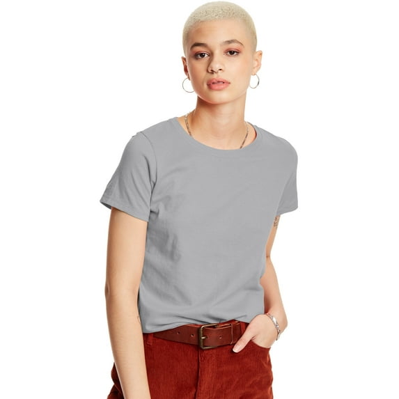 Hanes T-Shirt Womens Short Sleeve Crewneck Relaxed Fit Jersey ComfortSoft Cotton