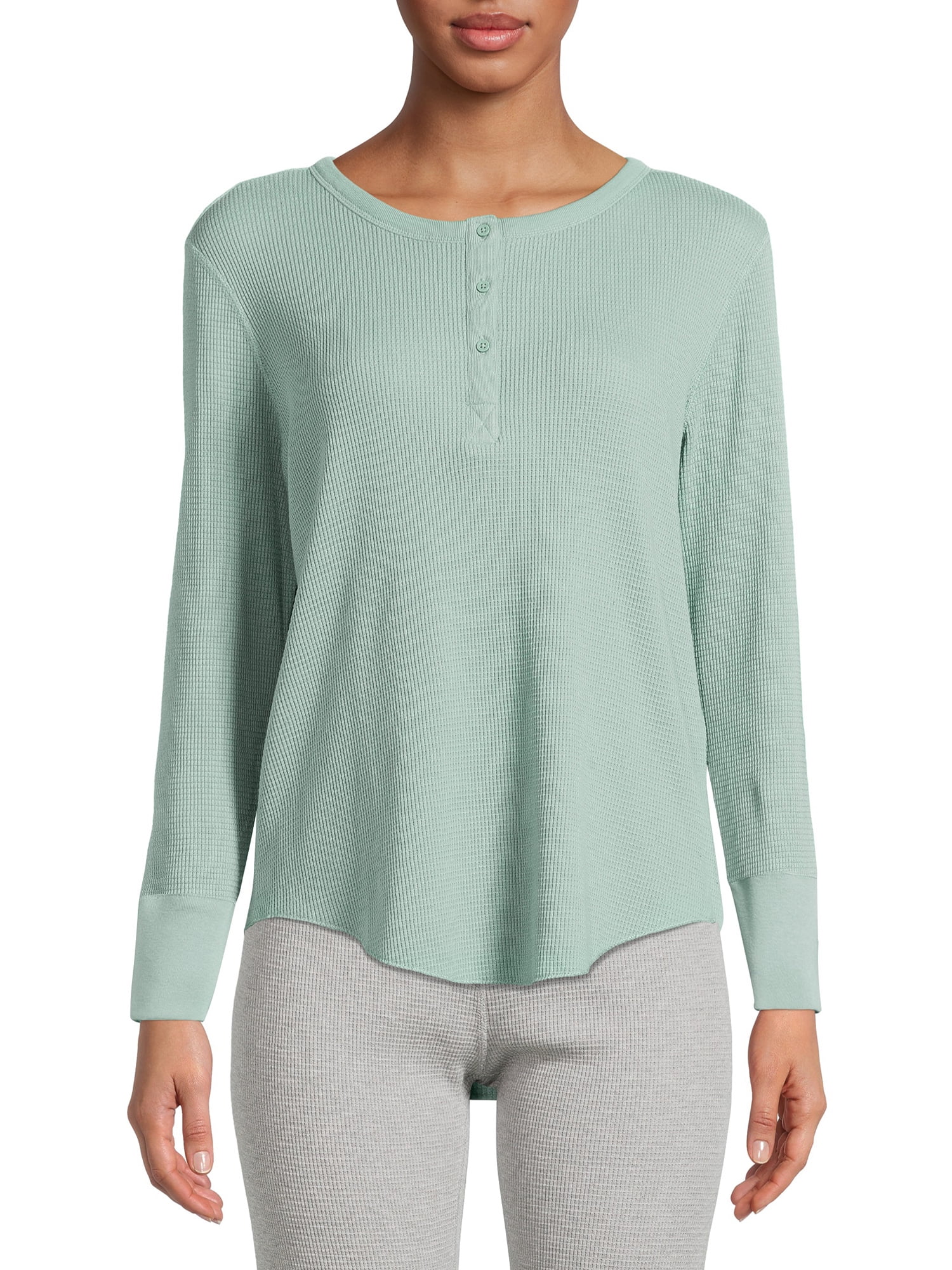 Hanes Women's Ultimate Thermal Underwear Long Sleeve Henley Top