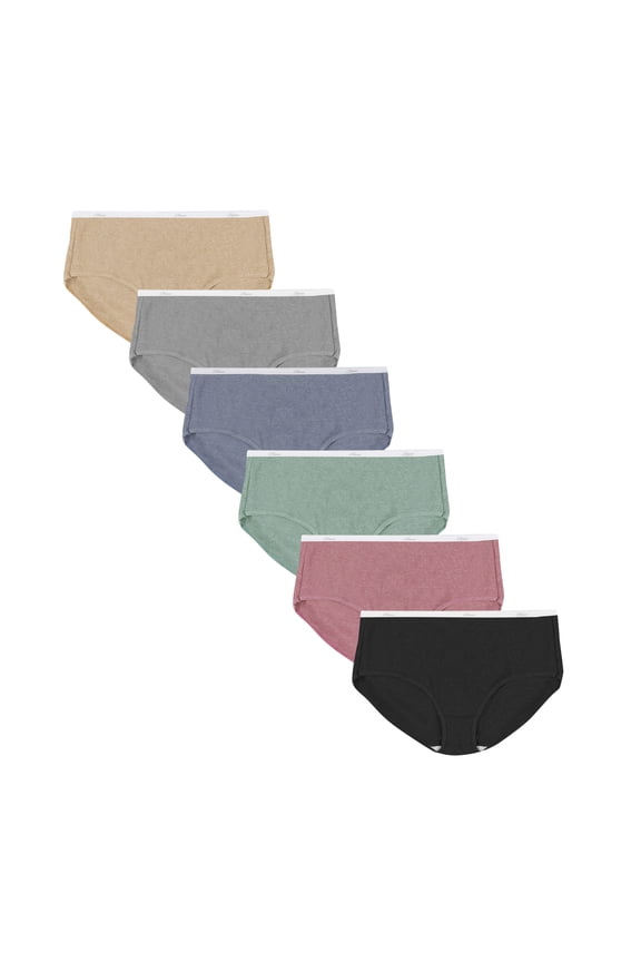 Women's Ribbed Cotton Brief Underwear, 6-Pack
