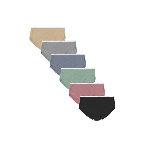 Hanes Women's Ribbed Cotton Brief Underwear, 6-Pack