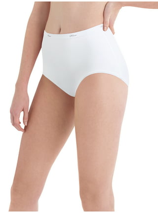 Women's White Cotton Brief Panties, 6 Pack 