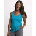 thumbnail image 1 of Hanes Women's Scoopneck Cotton Jersey Tank Process Blue L, 1 of 4