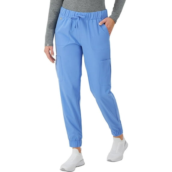 Hanes Women's Scrubs Cargo Joggers, Healthcare Scrub Joggers for Women, Moisture Wicking, Ceil Blue 2