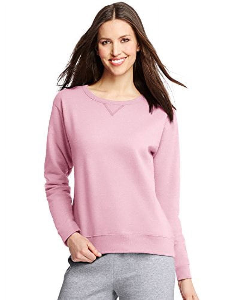 Hanes Damen EcoSmart Crewneck Sweatshirt – Aus Baumwolle, Mittelschwer, Etikettfrei, Ganzjährig Tragbar