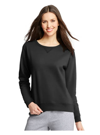 Hanes Women's Ecosmart V-notch Crewneck Sweatshirt, Fleece Pullover  Sweatshirt for Women