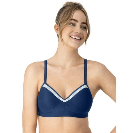 Hanes Womens Wireless Bra, Smooth Comfort Full Coverage Bra, Foam Cups, Convertible Bra Straps, Sizes S-L+