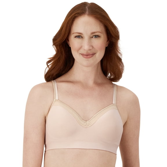 Hanes Womens Wireless Bra, Smooth Comfort Full Coverage Bra, Foam Cups, Convertible Bra Straps