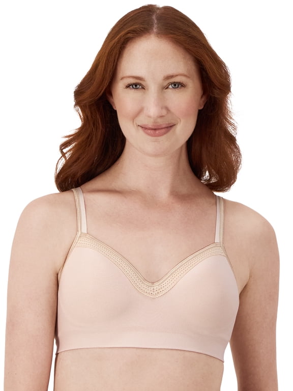 Womens Wireless Bra, Smooth Comfort Full Coverage Bra, Foam Cups, Convertible Bra Straps