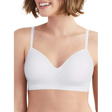 Hanes Womens Wireless Bra, Smooth Comfort Full Coverage Bra, Foam Cups, Convertible Bra Straps, Sizes S-XXL+