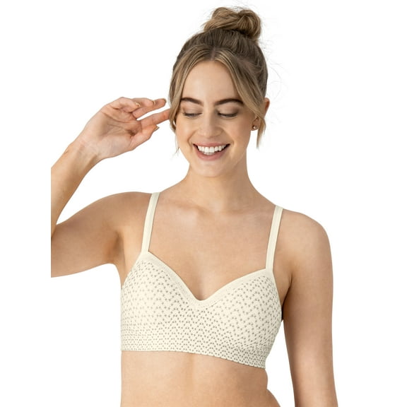 Hanes Womens Wireless Bra, Smooth Comfort Full Coverage Bra, Foam Cups, Convertible Bra Straps