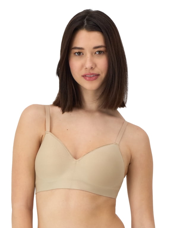 Womens Wireless Bra, Smooth Comfort Full Coverage Bra, Foam Cups, Convertible Bra Straps