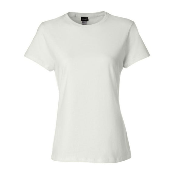 Hanes Women's Short Sleeve Crew Neck Plain Fitted T-Shirt