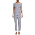thumbnail image 1 of Hanes Women's Short Sleeve Jogger Set, 1 of 6