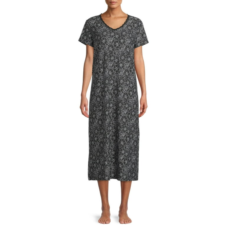 Hanes Women s Short Sleeve Nightgown with Lace Walmart