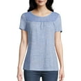 thumbnail image 1 of Hanes Women's Short-Sleeve Peasant Tee with Lace, 1 of 5