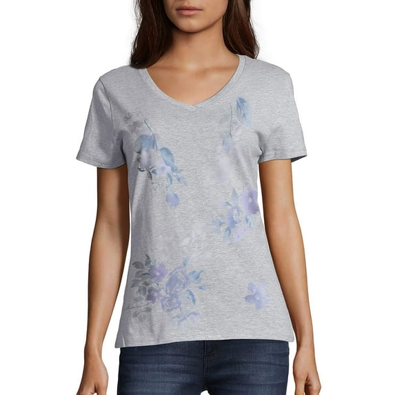 Hanes Women's Short-Sleeve V-Neck Graphic T-Shirt