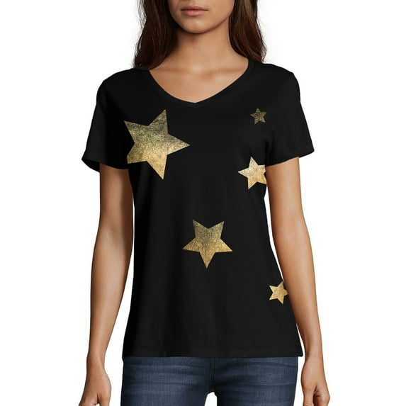 Hanes Women's Short-Sleeve V-Neck Graphic T-Shirt