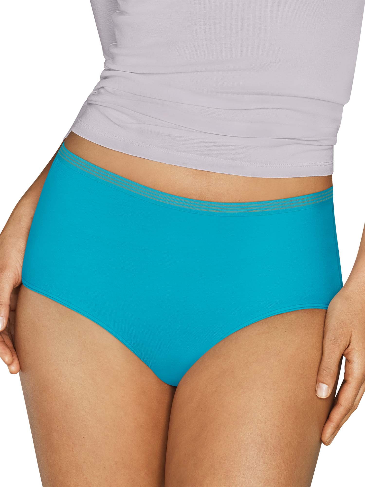 Hanes Women's Signature Smoothing Microfiber Brief Underwear, 6-Pack 