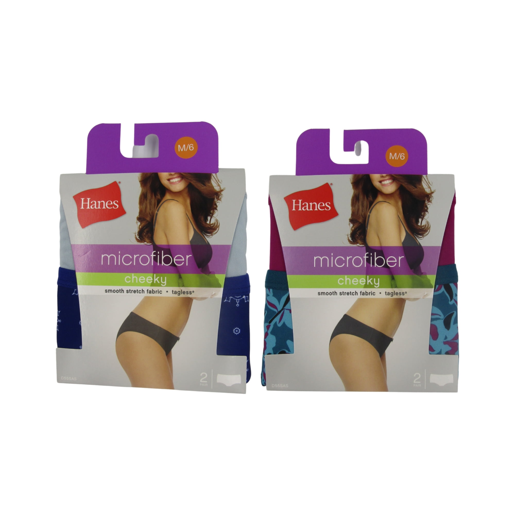 Hanes Women's Signature Smoothing Microfiber Bikini Cheeky Underwear,  4-Pack (L12-14) 