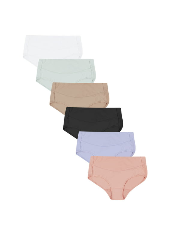 Hanes Women's Signature Smoothing Microfiber Brief Underwear, 6-Pack