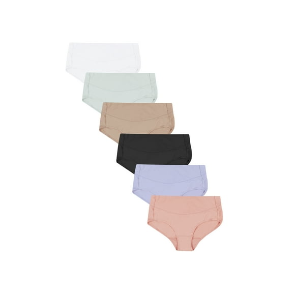 Hanes Women's Signature Smoothing Microfiber Brief Underwear, 6-Pack