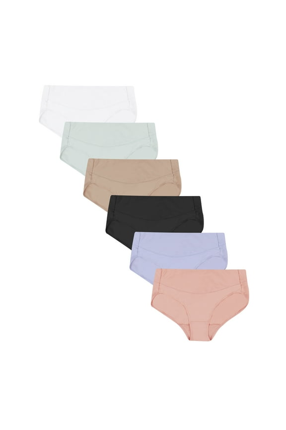 Women's Signature Smoothing Microfiber Hi-Cut Underwear, 6-Pack