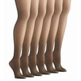 thumbnail image 1 of Hanes Women's Silk Reflections Silky Control Top Sheer Toe Pantyhose, 6 pairs, 1 of 3
