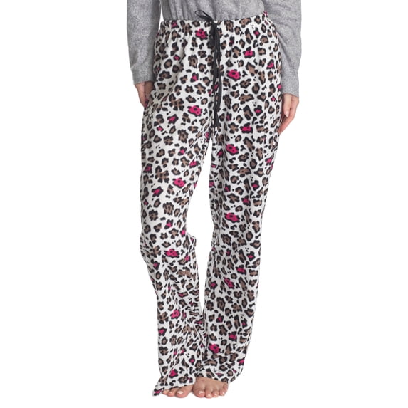 Hanes Women's Sleep Fleece Pant, Leopard, Large