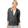 thumbnail image 1 of Hanes Women`s Slub Jersey Full-Zip Hoodie, 2XL, Black, 1 of 3
