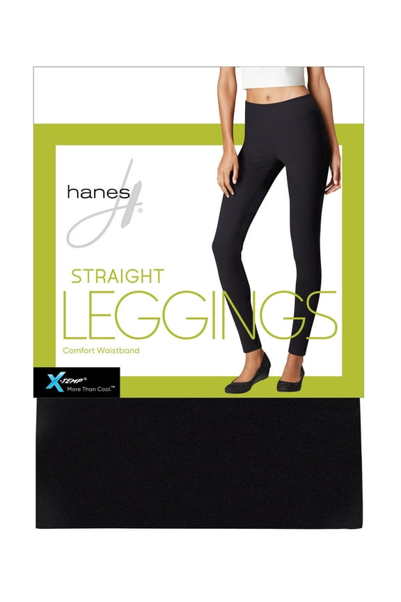 Women's Straight Leggings, 28.5" Black XL