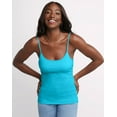 thumbnail image 1 of Hanes Women's Stretch Cami with Built-In Shelf Bra Flying Turquoise 2XL, 1 of 5
