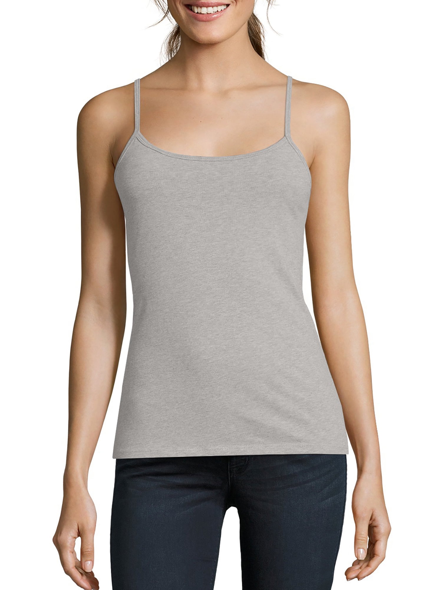 Hanes Women's Stretch Cotton Cami With Built-In Shelf Bra, Style O9342