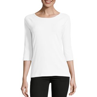 Time And Tru Tt 3/4 Sleeve Rib Tee - Walmart.com