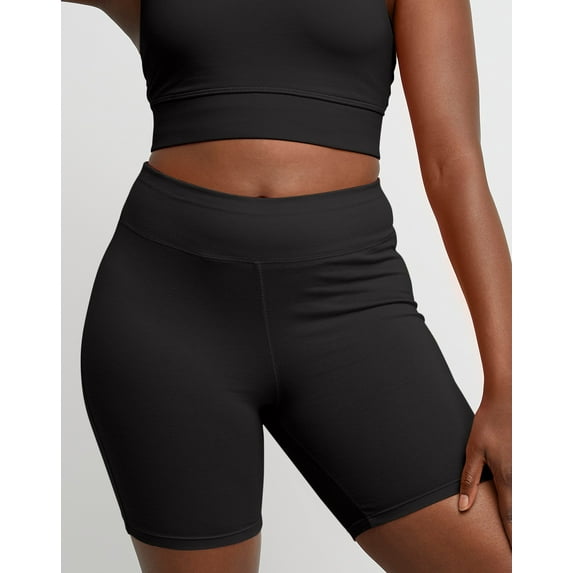 Hanes Women's Stretch Jersey Bike Shorts, 7" Black L