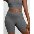 thumbnail image 1 of Hanes Women's Stretch Jersey Bike Shorts, 7" Charcoal Heather S, 1 of 5
