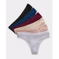 thumbnail image 1 of Hanes Women's Super Stretch Microfiber Thong Underwear, Comfort Flex Fit, 6-Pack Assorted L, 1 of 5