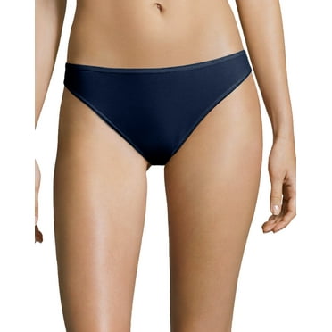 Hanes Women's Super Stretch Microfiber Thong Underwear, Comfort Flex Fit, 6-Pack Assorted XL