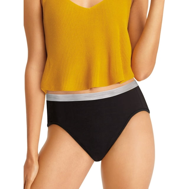 Hanes Women's Super Value Bonus Cool Comfort Sporty Cotton Hi-Cut Underwear, 6+3 Bonus Pack