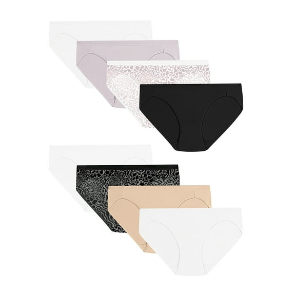Hanes Women's Super Value Bonus Signature Breathe Microfiber Bikini Underwear, 6+2 Bonus Pack